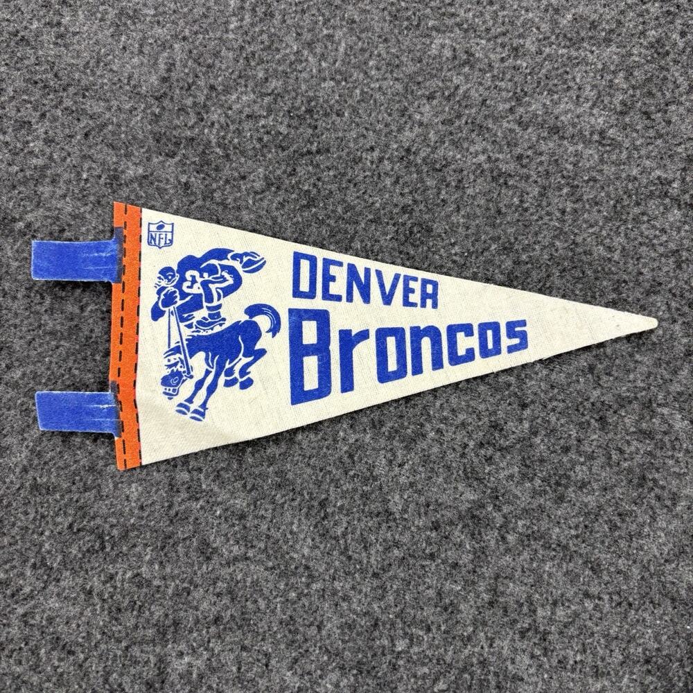 Vintage Denver Broncos Mini Pennant 7” NFL Football